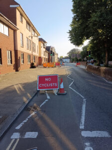 No Cyclists sign, Wimborne (credit – Nick Rowntree)