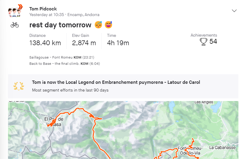 Pidcock Strava