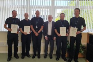 Tayside Police Mountain Rescue Team with Mr McClure