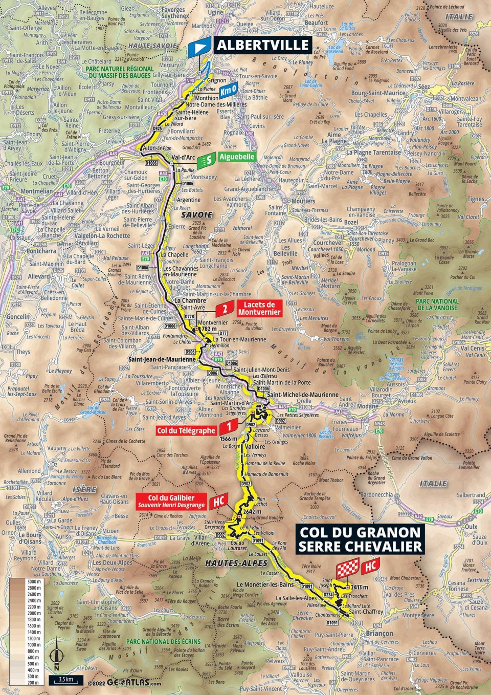 TdF 2022 Stage 11 map