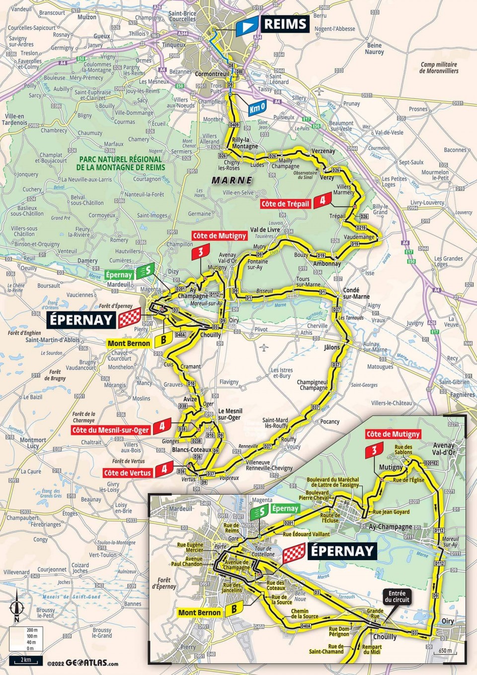 2022 Tour de France Femmes stage 3 map
