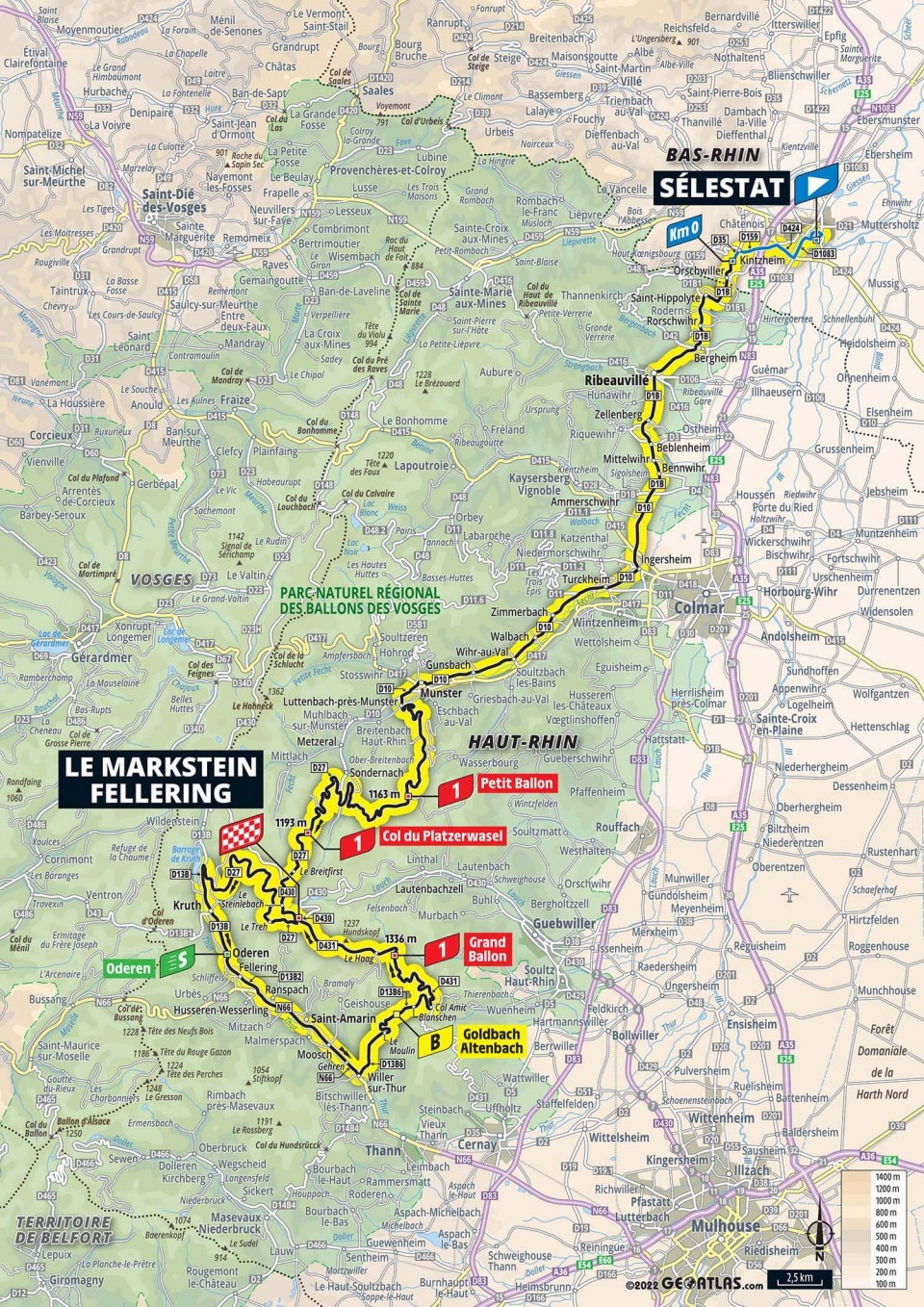 2022 Tour de France Femmes stage 7 map
