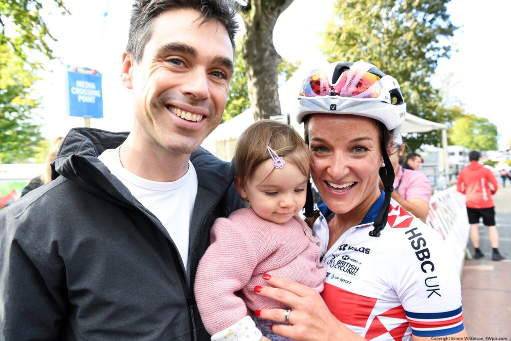 Lizzie Deignan and family at 2019 Road Worlds in Harrogate (Copyright Simon Wilkinson, SWpix.com).JPG