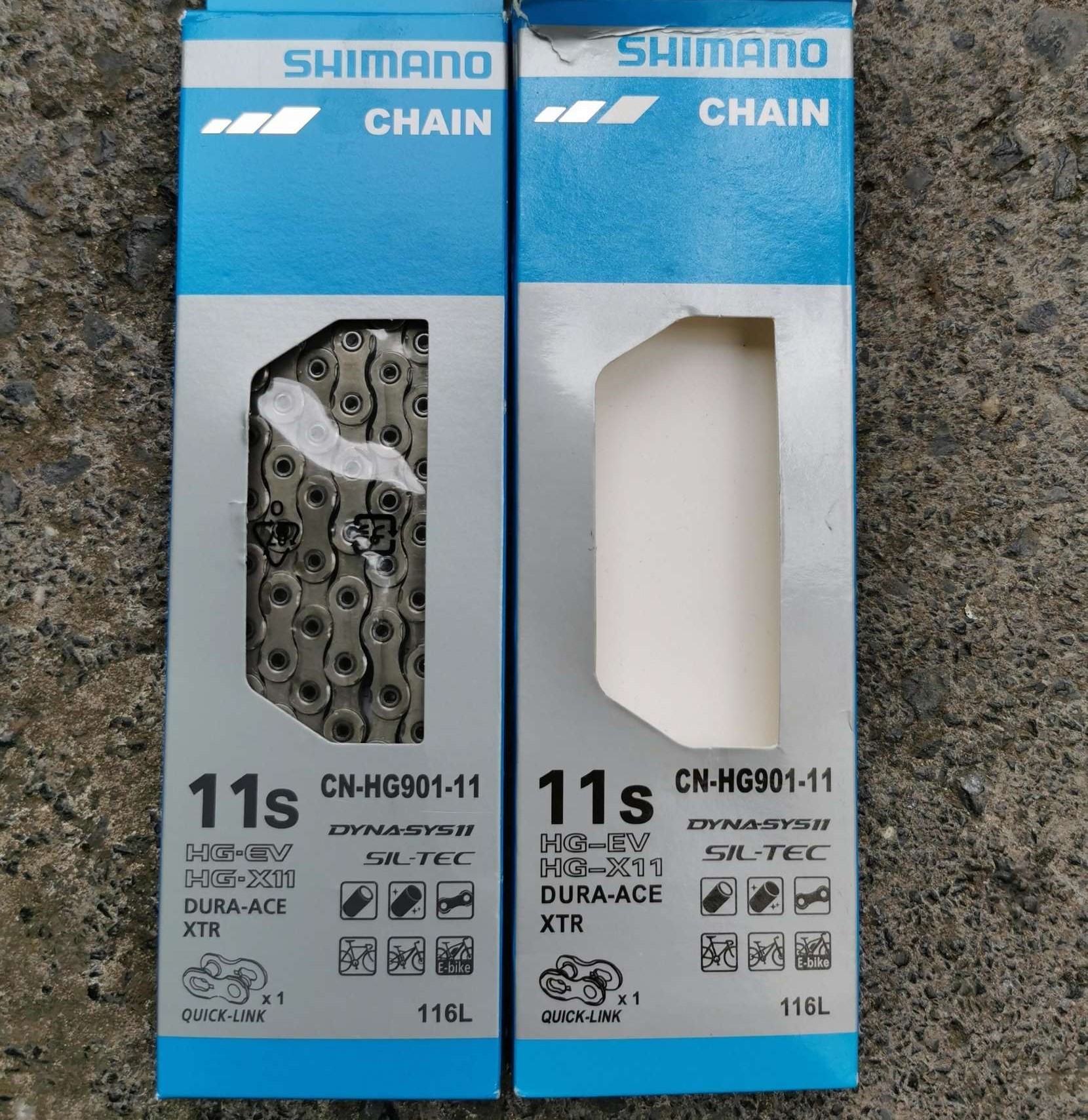 Shimano counterfeit chain packaging