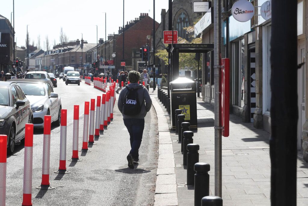 Gosforth High Street cycle lane (image: Newcastle City Council)