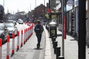 Gosforth High Street cycle lane (image: Newcastle City Council)