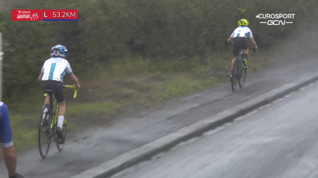 Tour of Britain stage three kid attacks the breakaway
