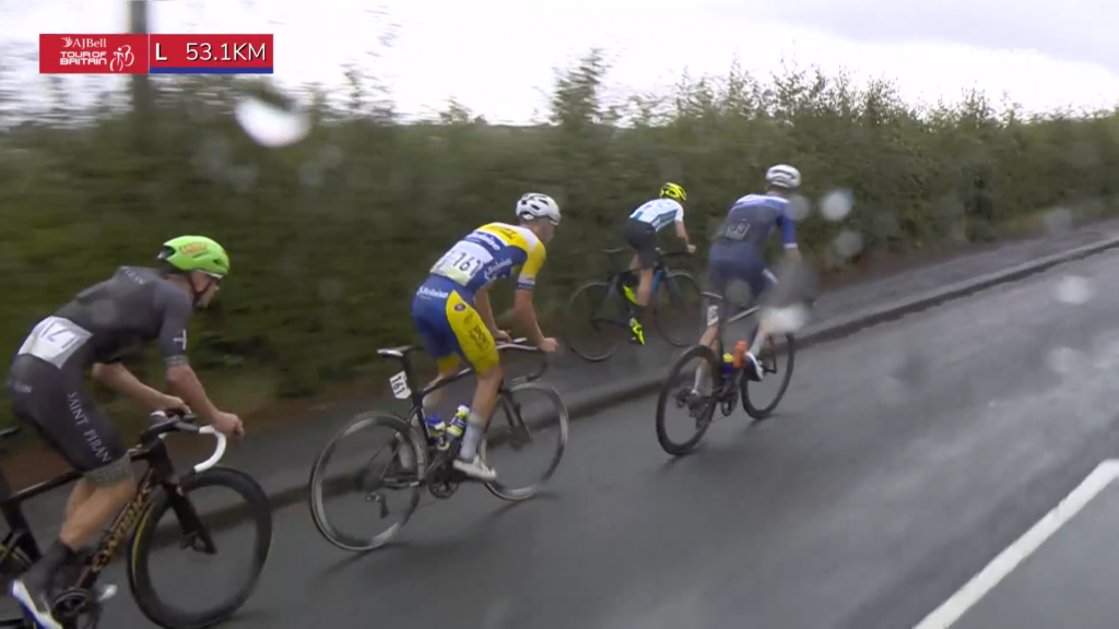 Tour of Britain stage three kid attacks the breakaway