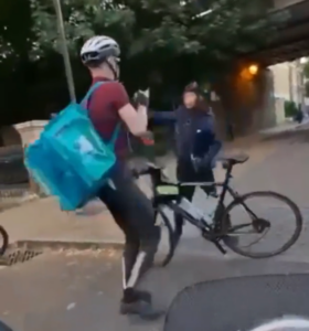 Deliveroo cyclist attacked with knife