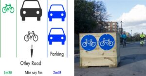Harrogate cycle lane illustration from HDCA and Beech Grove modal filter
