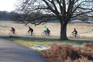 Richmond Park road cyclists in winter – via Flickr Creative Commons