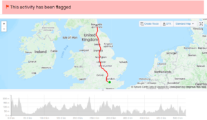 Strava activity flagged