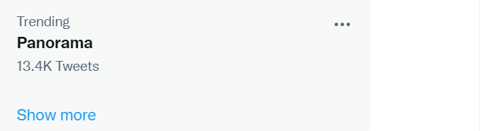 Panorama trending Twitter