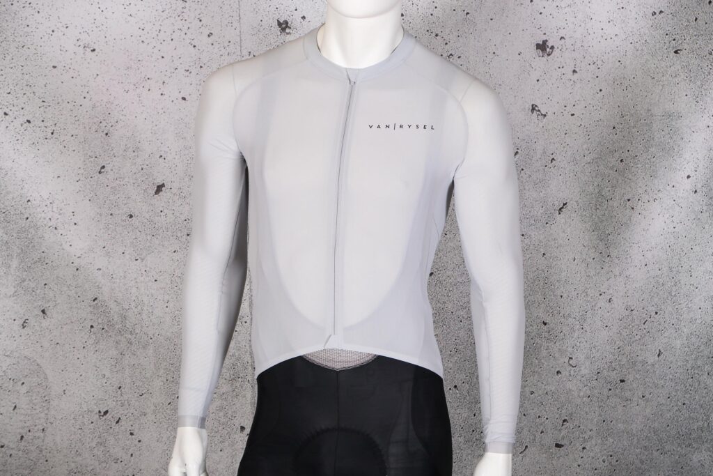 Van Rysel Men&rsquo;s Long-Sleeved Road Cycling Summer Jersey Racer Ultralight on a male mannequin