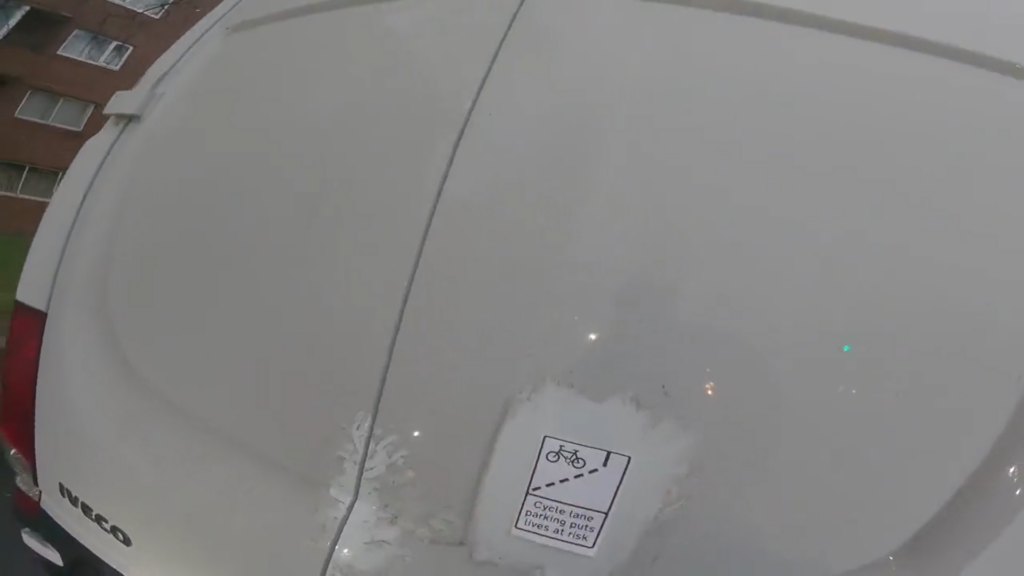 Cyclist’s sticker for bike lane parking