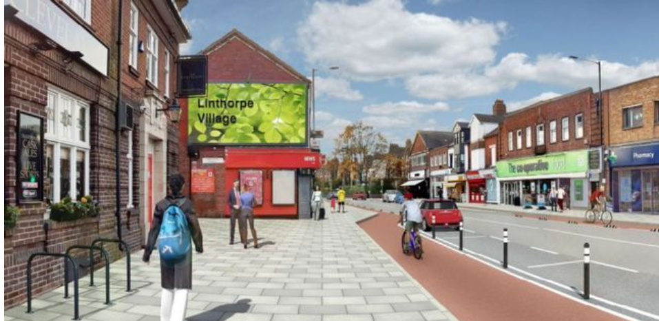 Linthorpe Road cycle lane (Middlesbrough Council)