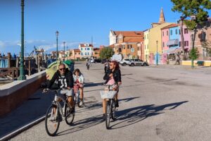 Pellestrina cyclists (copyright Simon MacMichael)