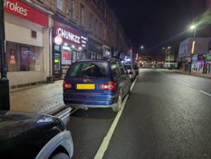 Cycle lane car parking in Boscombe