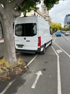Van parked in Geelong cycle lane (credit: Ashley Goldstraw)