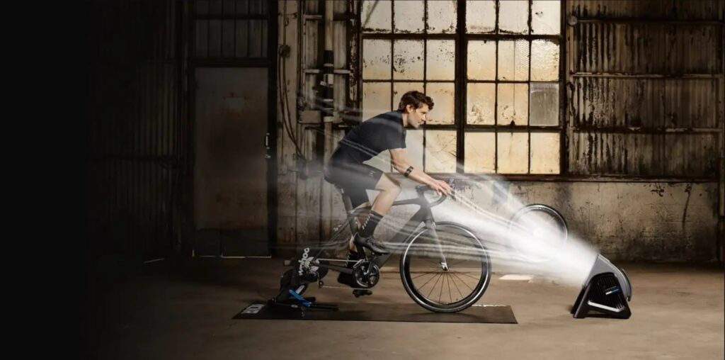 2023 Wahoo kickr headwind fan and rider indoor training