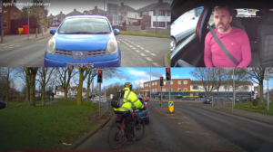Ashley Neal on red light jumping e-bike user (Ashley Neal, YouTube)