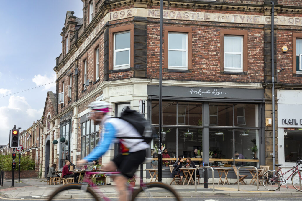 Cyclist on Heaton Road, Newcastle