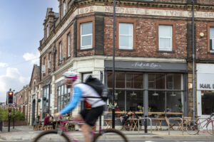Cyclist on Heaton Road, Newcastle