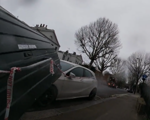 Drivers crashes into London bike hangar (Rendel Harris)