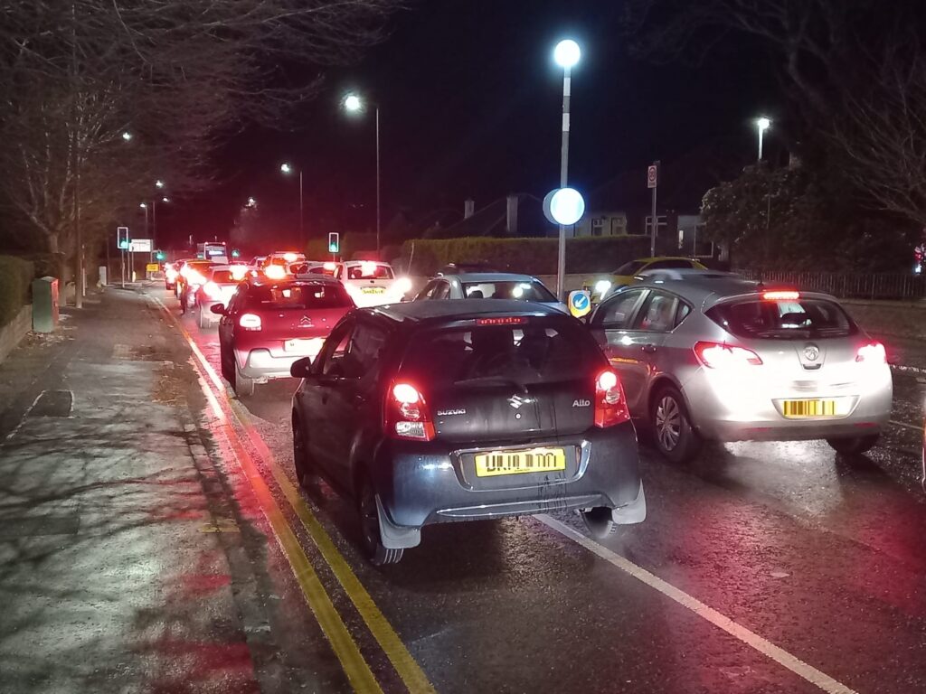 Motorists driving in Drum Brae cycle lane, Edinburgh (Scott Arthur)