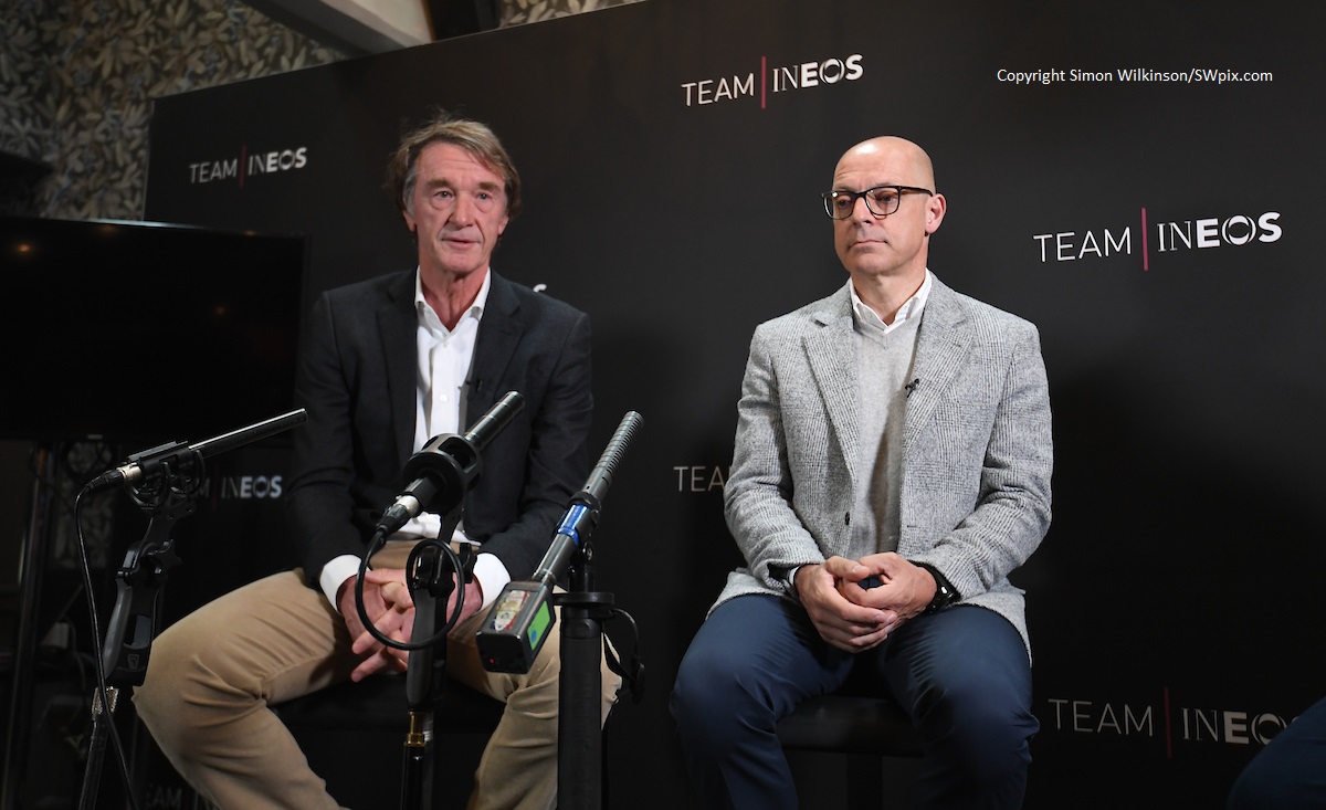Sir Jim Ratcliffe and Sir Dave Brailsford (copyright Simon Wilkinson, SWpix.com)