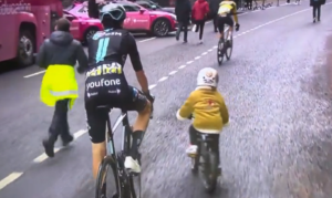 Sprinting with the Bardets at Paris-Nice (credit – Daniel McMahon)