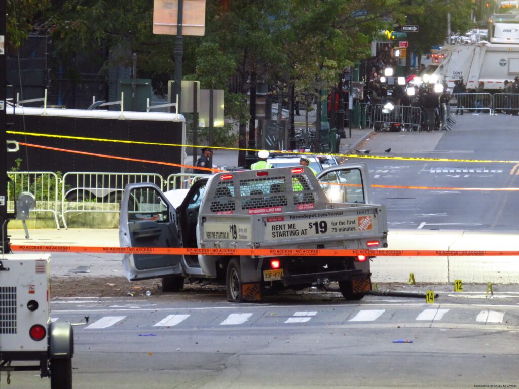 Van in 2017 New York City terror attack (Licensed CC BY SA 4.0 by Gh9449)
