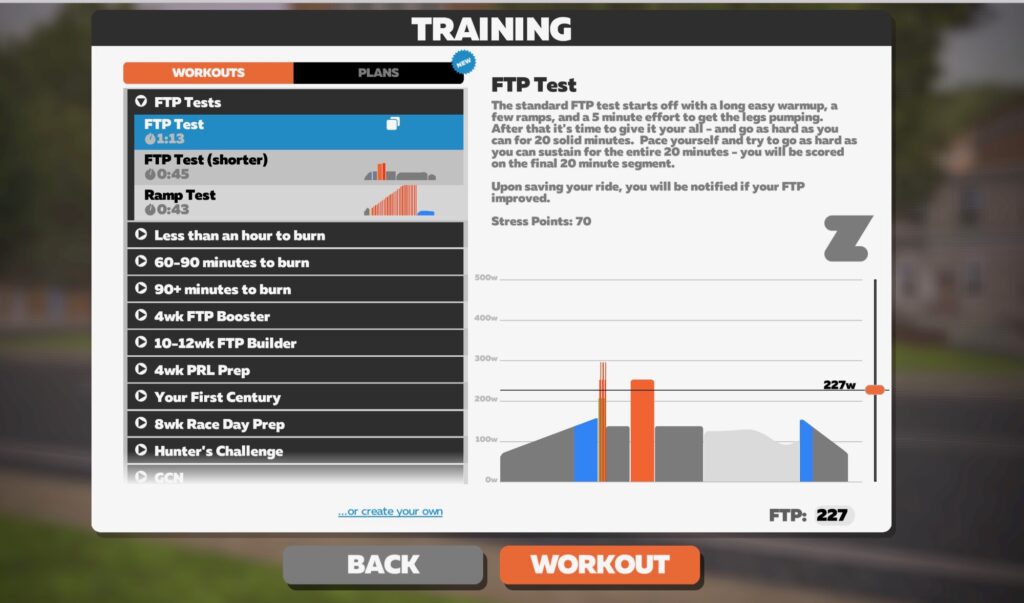 Zwift FTP Test – 1