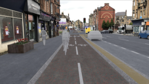 Proposed cycle lane in Paisley