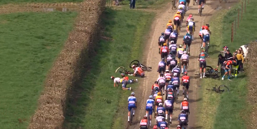 Peter Sagan Paris-Roubaix crash (GCN/Eurosport)