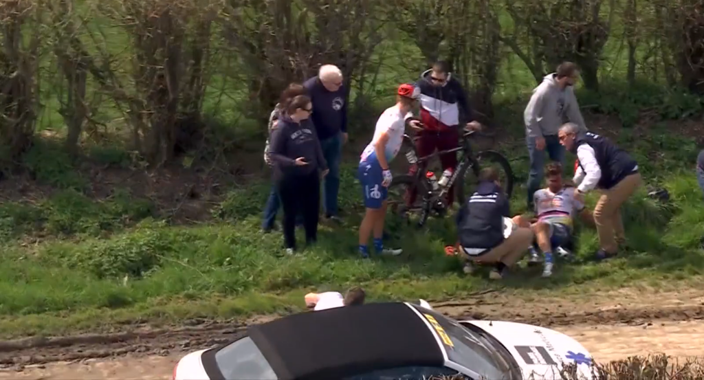 Peter Sagan Paris-Roubaix crash (GCN/Eurosport)