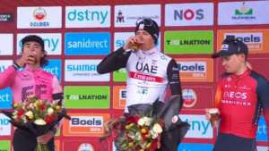 Amstel podium drinking
