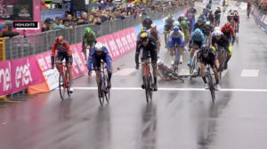 Cavendish crashes but slides across finish line at Giro d’Italia stage 5