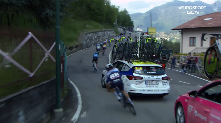 Davide Ballerini narrowly avoids collision with driver during 2023 Giro d’Italia