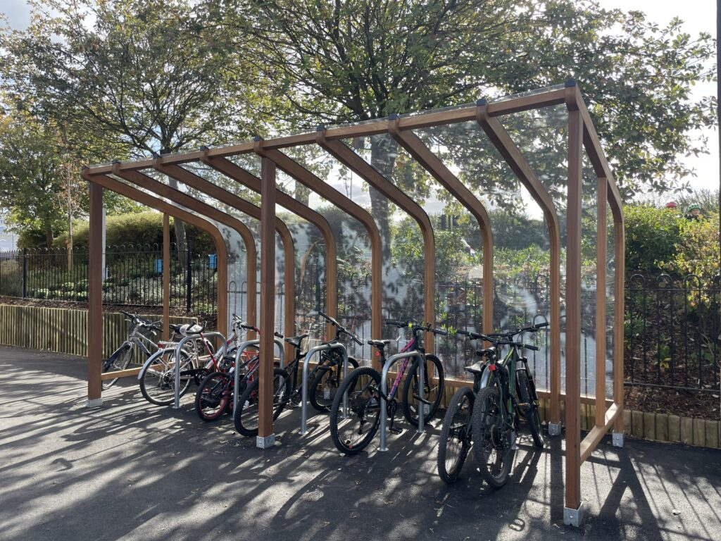 Aldi bike parking Leamington Spa