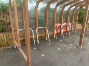 Aldi’s removable bike parking, Leamington Spa