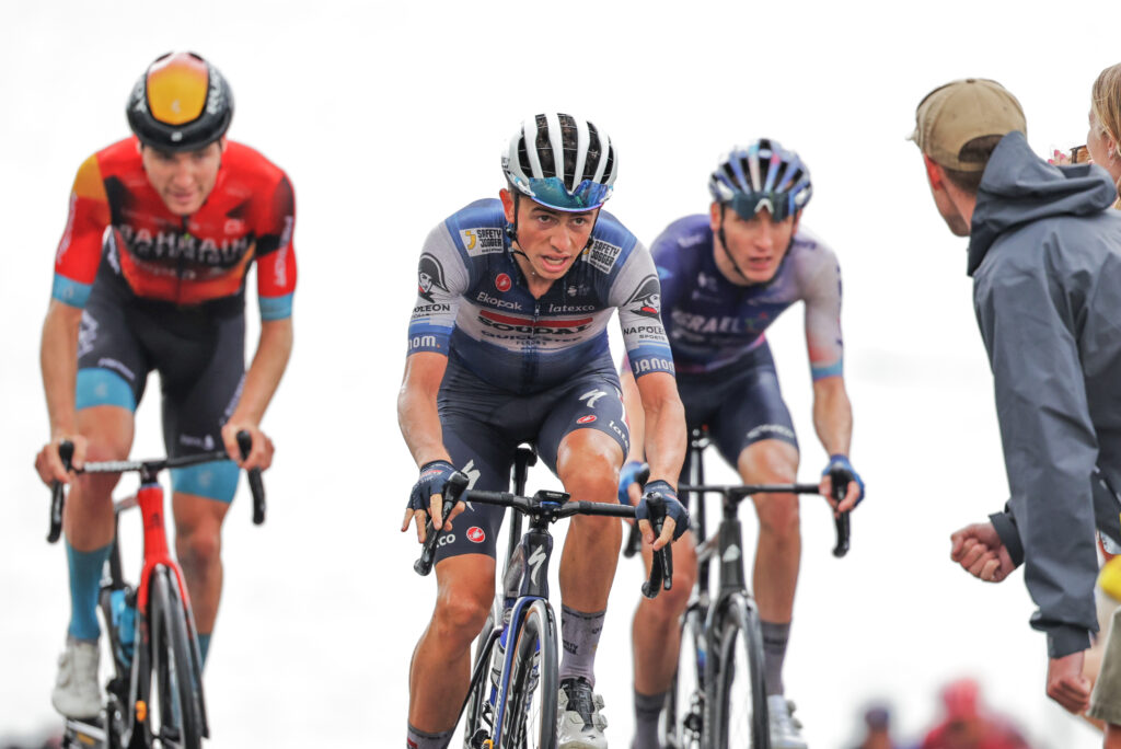 Fred Wright, Stevie Williams, and James Knox at the 2023 British road race championships (Alex Whitehead/SWpix.com)