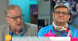 Howard Cox and Timmy Mallett debate cycling number plates on Good Morning Britain