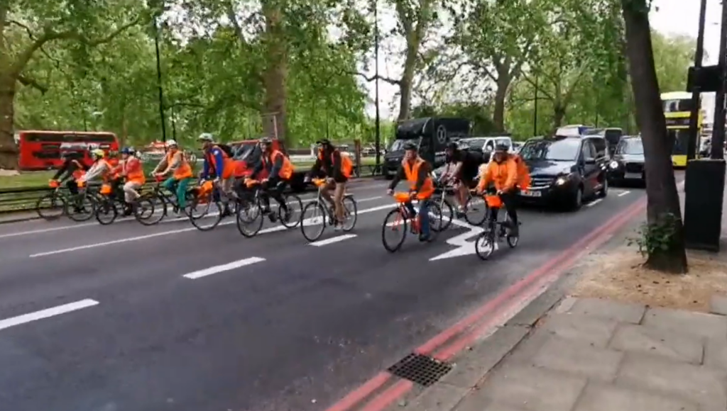 Just Stop Oil stage ‘slow cycle’ through London