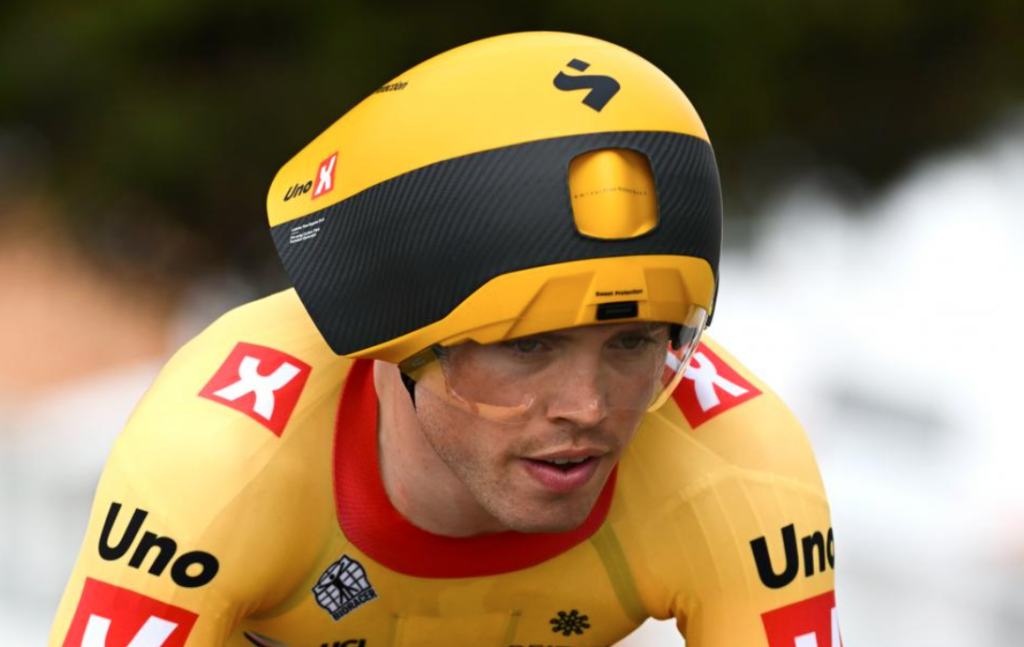 Uno-X&rsquo;s Sweet Protection helmet at Volta ao Algarve