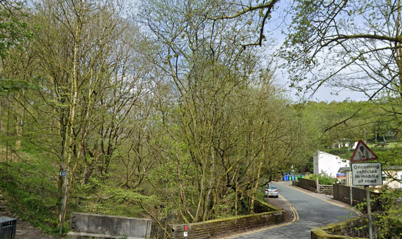 Ashworth Road bridge over Cheesden Brook May 2023 (Google Maps)