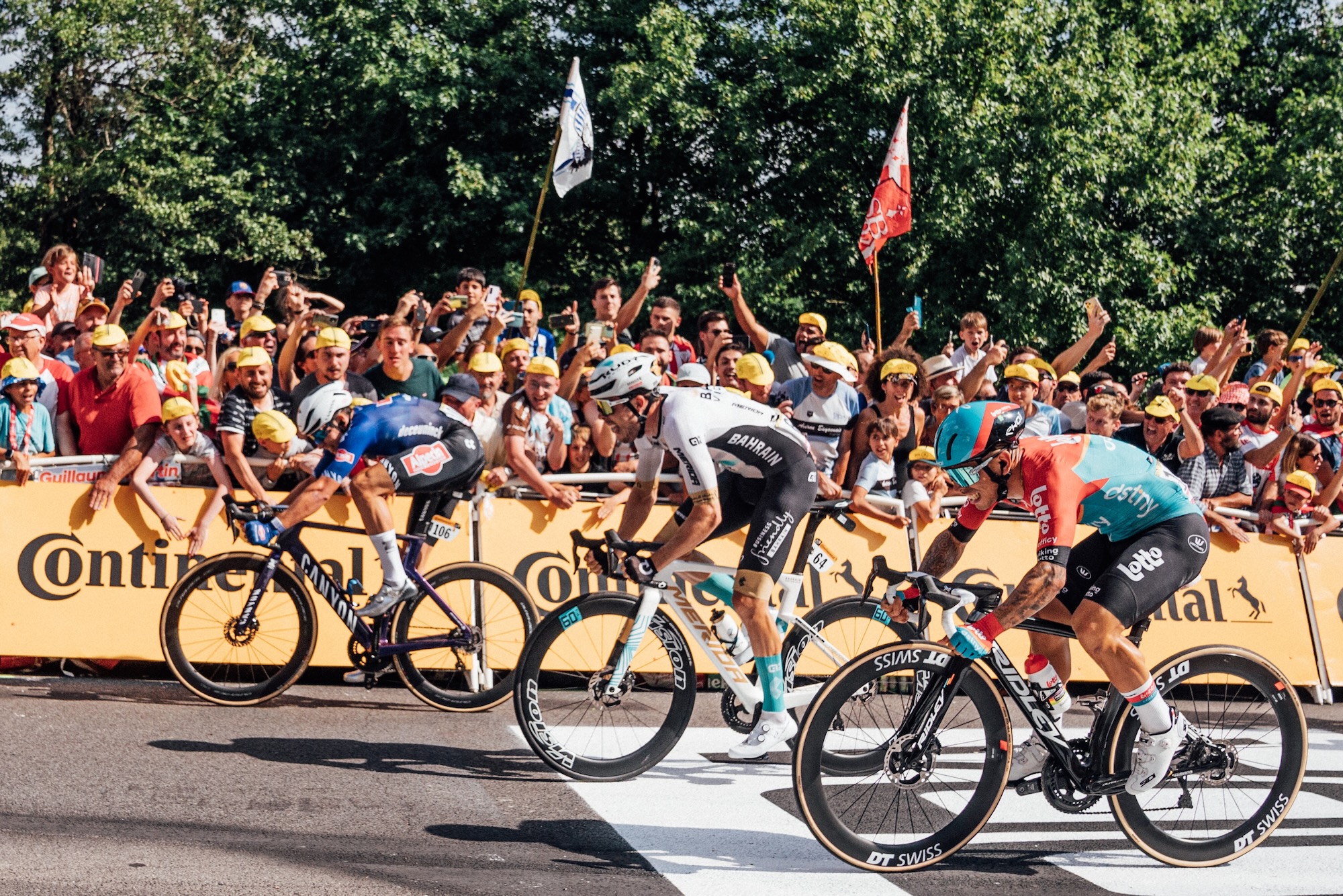 2023 Tour de France stage 3 Jasper Philipsen, Phil Bauhaus, Caleb Ewan &copy; Zac WiLLIAMS SWpix.com (t-a Photography Hub Ltd) &ndash; 1