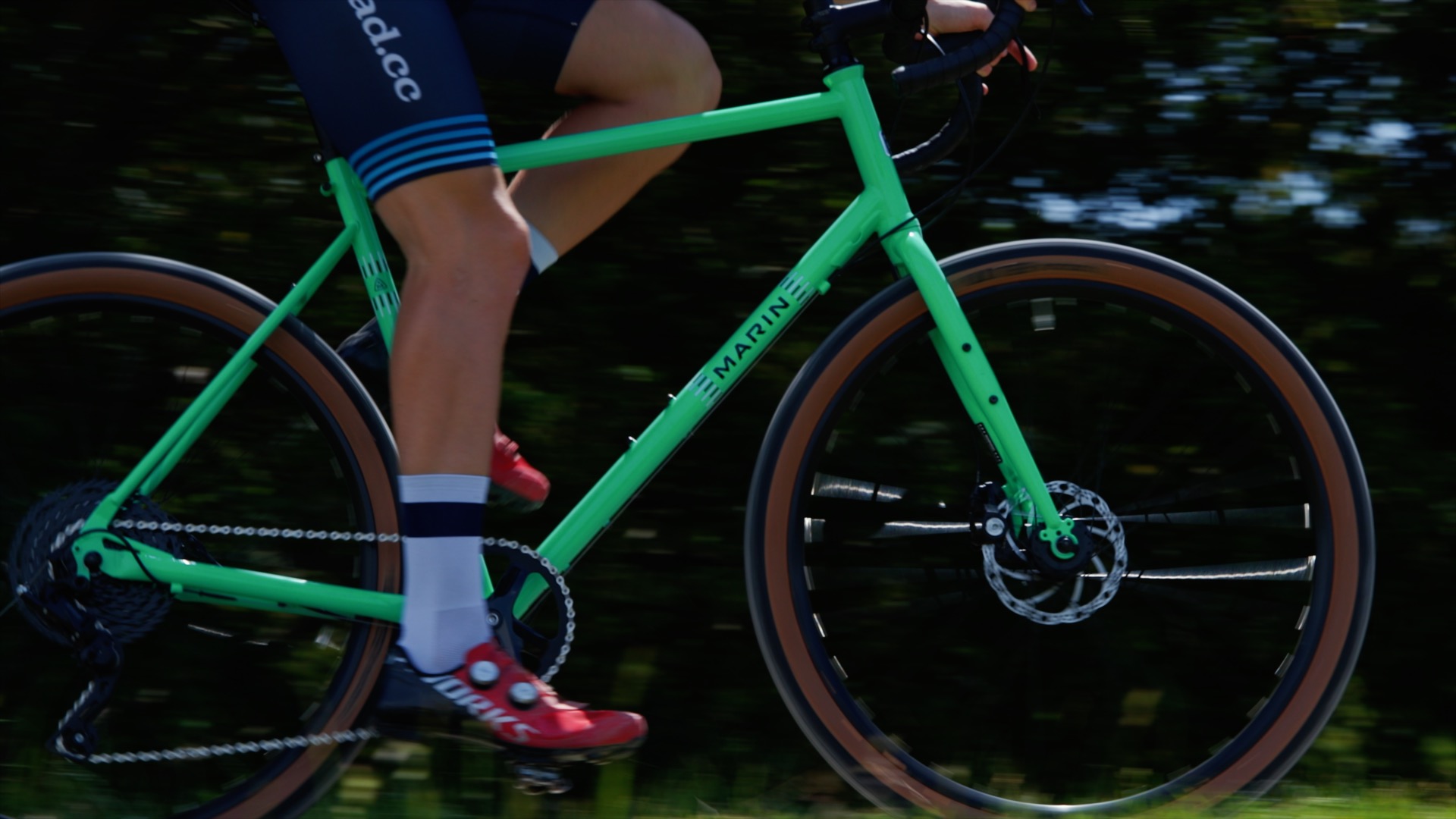 2023 Marin Nicasio+ road.cc kit riding shot gravel side on