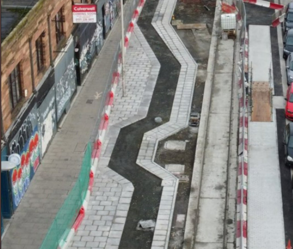 Leith Walk cycle lane (Allasan Seòras Buc, Twitter)