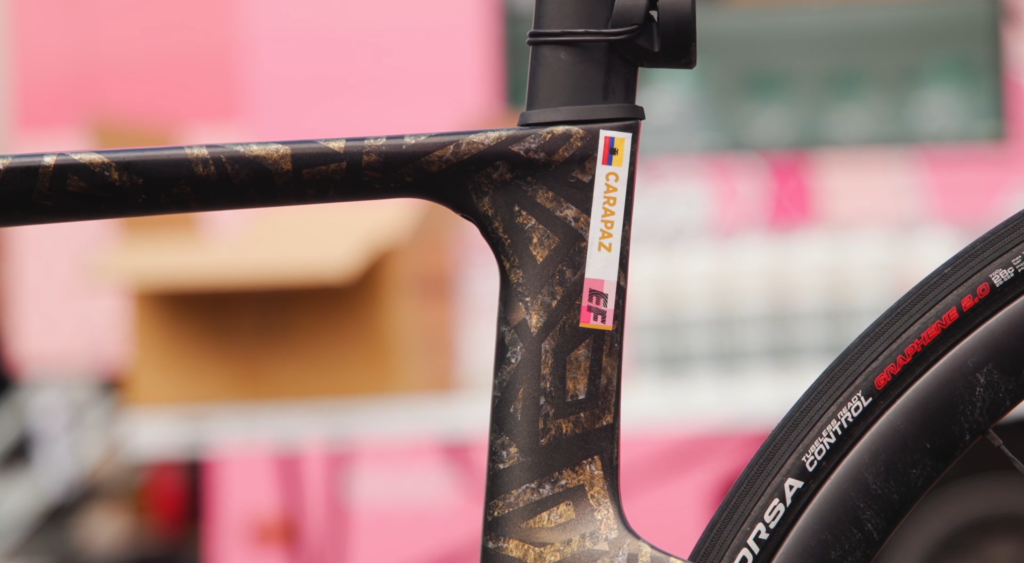 2023 Carapaz training bike name sticker custom paint dauphone